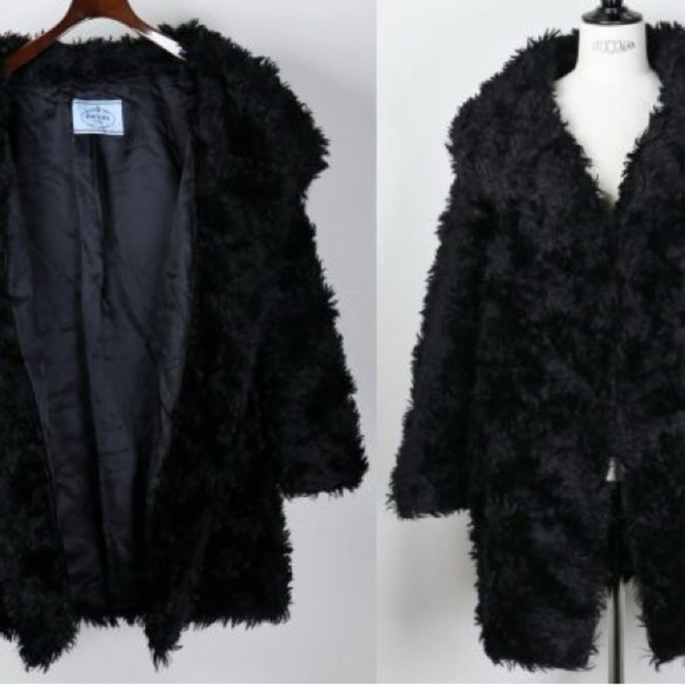 Prada FW2012 black mohair fur Women's Coat - Picture 5 of 10